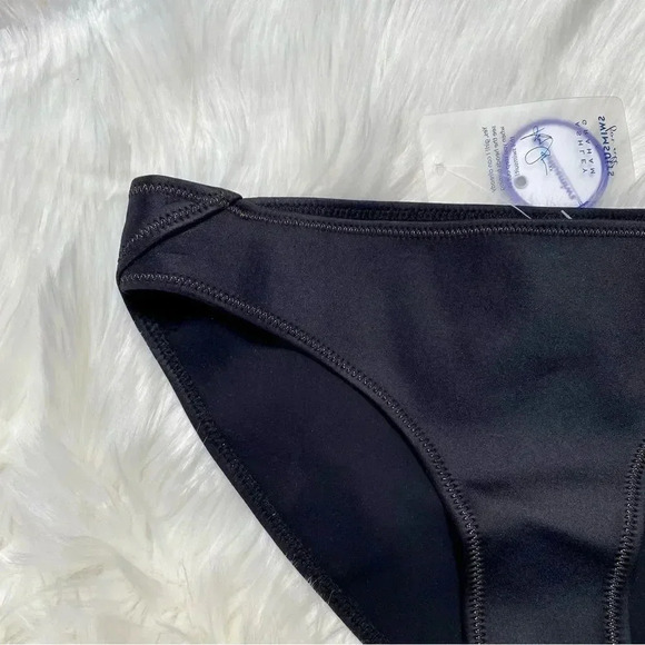 Ashley Graham x Swimsuits for All Black Scuba Bikini Bottom 10 NWT Gold Stitch - Picture 2 of 7